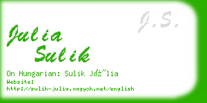 julia sulik business card